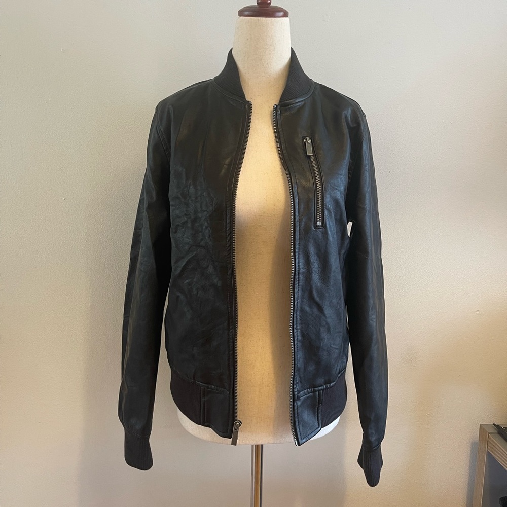 Black Faux Leather Jacket - Picture 4 of 5